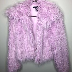 Pink fur coat